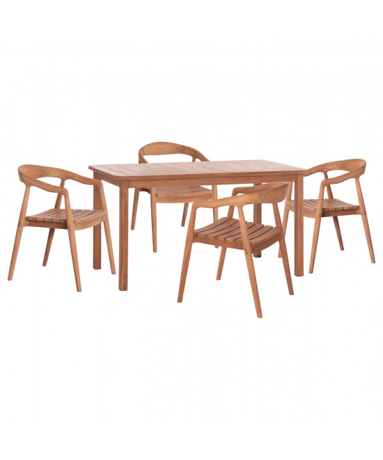 ΣΕΤ ΤΡΑΠΕΖΑΡΙΑΣ ΕΞ.ΧΩΡΟΥ 5ΤΜΧ EBENIZER HM10915 ΞΥΛΟ TEAK ΣΕ ΦΥΣΙΚΟ