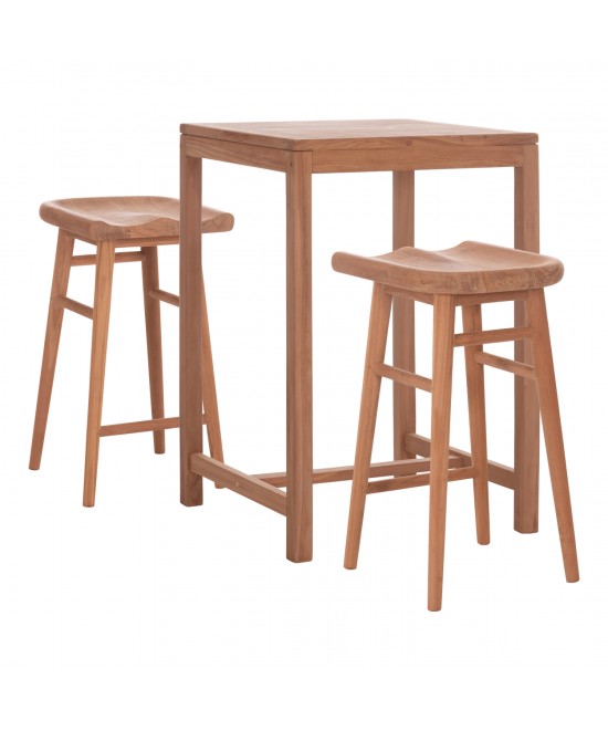 ΣΕΤ ΤΡΑΠΕΖΙ ΜΕ 2 ΣΚΑΜΠΟ ΜΠΑΡ BOLMAR HM10917 ΞΥΛΟ TEAK ΣΕ ΦΥΣΙΚΟ ΧΡΩΜΑ