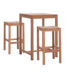 ΣΕΤ ΤΡΑΠΕΖΙ ΜΕ 2 ΣΚΑΜΠΟ ΜΠΑΡ PRESSCOT HM10918 ΞΥΛΟ TEAK ΣΕ ΦΥΣΙΚΟ ΧΡΩΜΑ