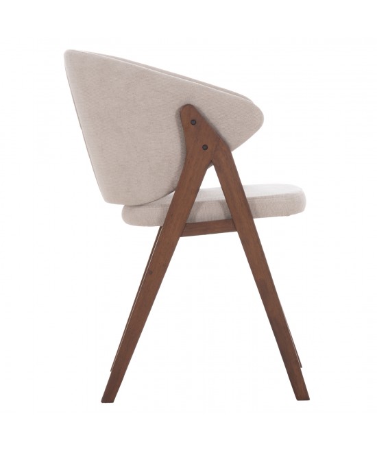 ΚΑΡΕΚΛΑ HANA HM9746.11 RUBBERWOOD ΣΕ ΜΑΥΡΟ ΧΡΩΜΑ-ΓΚΡΙ ΥΦΑΣΜΑ 55,5x60x85Yεκ.