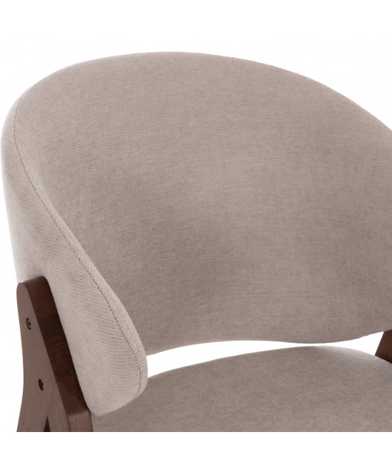 ΚΑΡΕΚΛΑ HANA HM9746.11 RUBBERWOOD ΣΕ ΜΑΥΡΟ ΧΡΩΜΑ-ΓΚΡΙ ΥΦΑΣΜΑ 55,5x60x85Yεκ.