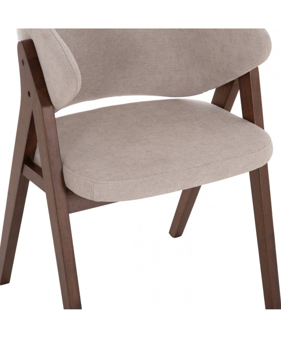 ΚΑΡΕΚΛΑ HANA HM9746.11 RUBBERWOOD ΣΕ ΜΑΥΡΟ ΧΡΩΜΑ-ΓΚΡΙ ΥΦΑΣΜΑ 55,5x60x85Yεκ.
