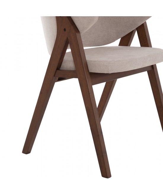 ΚΑΡΕΚΛΑ HANA HM9746.11 RUBBERWOOD ΣΕ ΜΑΥΡΟ ΧΡΩΜΑ-ΓΚΡΙ ΥΦΑΣΜΑ 55,5x60x85Yεκ.