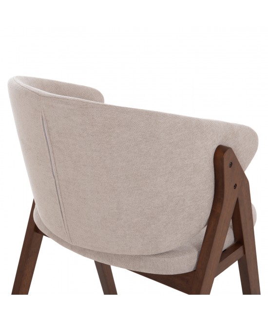 ΚΑΡΕΚΛΑ HANA HM9746.11 RUBBERWOOD ΣΕ ΜΑΥΡΟ ΧΡΩΜΑ-ΓΚΡΙ ΥΦΑΣΜΑ 55,5x60x85Yεκ.