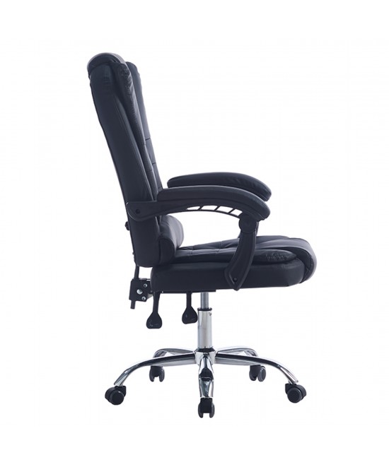 ΚΑΡΕΚΛΑ ΓΡΑΦΕΙΟΥ ΔΙΕΥΘΥΝΤΙΚΗ KYRON HM1221.01 ΜΑΥΡO PU--ΒΑΣΗ ΧΡΩΜΙΟΥ 65x46x112Υεκ