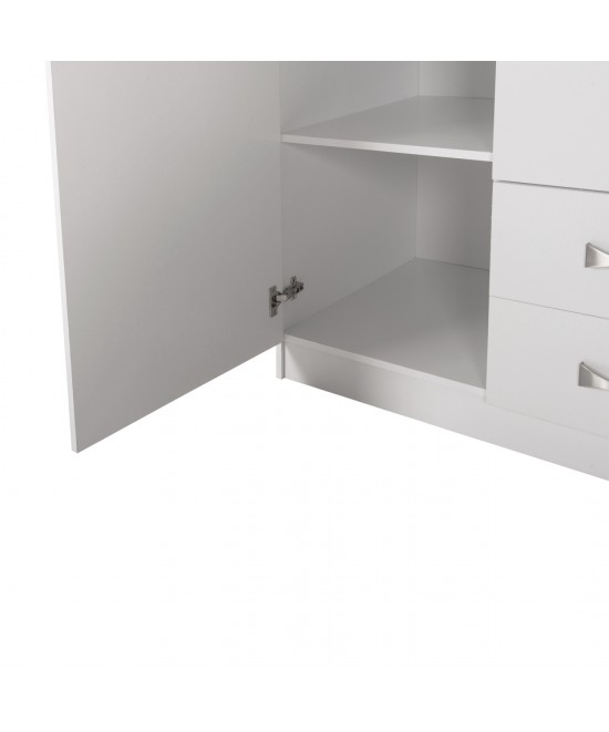 ΝΤΟΥΛΑΠΑ 3ΦΥΛΛΗ ΜΕ ΠΑΤΑΡΙ CARLY HM10891.05 ΜΕΛΑΜΙΝΗ ΣΕ ΛΕΥΚΟ 150X55Χ240Υεκ.