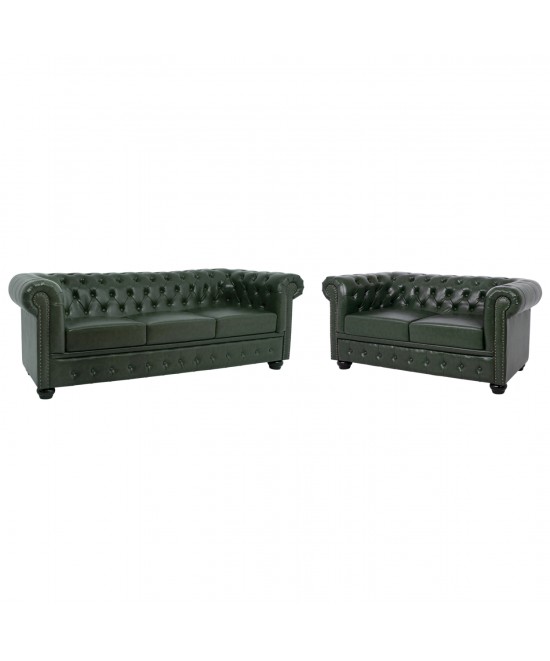 ΣΕΤ ΚΑΝΑΠΕΣ 2ΘΕΣΙΟΣ & 3ΘΕΣΙΟΣ HM10911.08 PU ΔΕΡΜΑ Τ.CHESTERFIELD ΚΥΠΑΡΙΣΣΙ