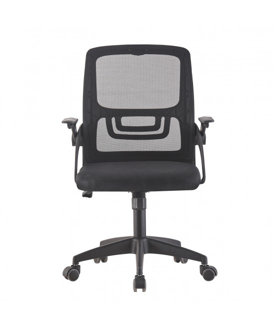 ΚΑΡΕΚΛΑ ΓΡΑΦΕΙΟΥ NETTIS HM1220.01 ΜΑΥΡO MESH-ΒΑΣΗ ΠΟΛΥΠΡΟΠΥΛΕΝΙΟΥ 47x47x109-119Υεκ