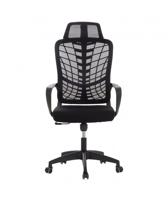 ΚΑΡΕΚΛΑ ΓΡΑΦΕΙΟΥ ELVAR HM1219.01 ΜΑΥΡO MESH--ΒΑΣΗ ΠΟΛΥΠΡΟΠΥΛΕΝΙΟΥ 63x56x125Υεκ