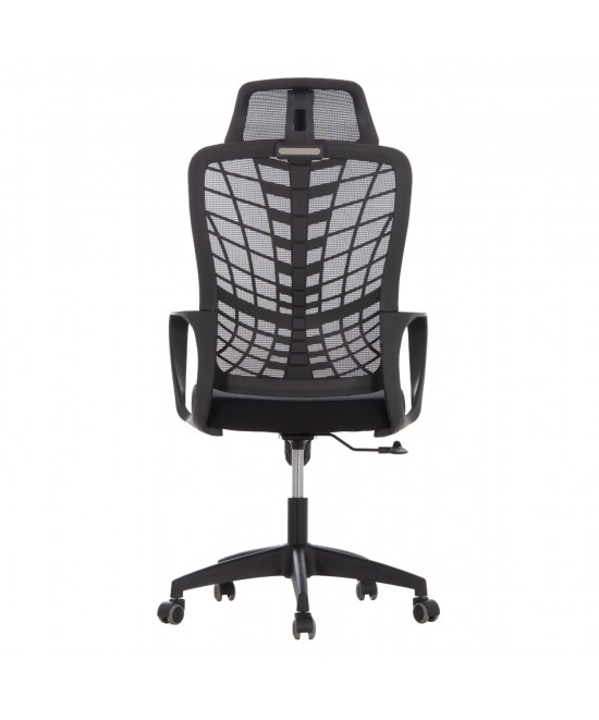 ΚΑΡΕΚΛΑ ΓΡΑΦΕΙΟΥ ELVAR HM1219.01 ΜΑΥΡO MESH--ΒΑΣΗ ΠΟΛΥΠΡΟΠΥΛΕΝΙΟΥ 63x56x125Υεκ