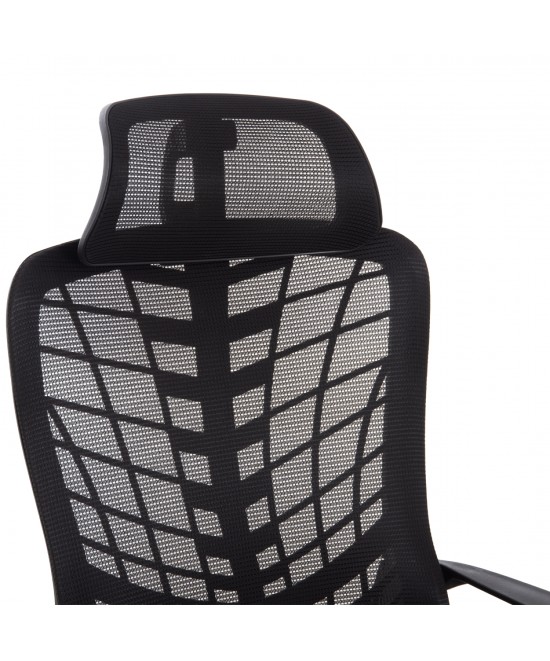 ΚΑΡΕΚΛΑ ΓΡΑΦΕΙΟΥ ELVAR HM1219.01 ΜΑΥΡO MESH--ΒΑΣΗ ΠΟΛΥΠΡΟΠΥΛΕΝΙΟΥ 63x56x125Υεκ