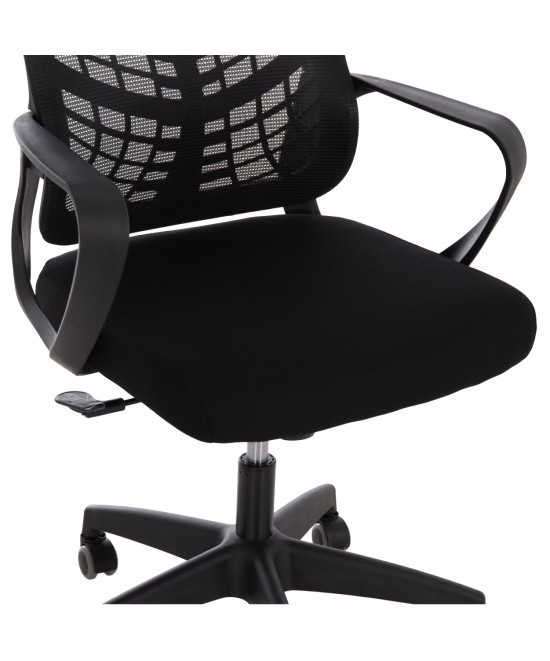 ΚΑΡΕΚΛΑ ΓΡΑΦΕΙΟΥ ELVAR HM1219.01 ΜΑΥΡO MESH--ΒΑΣΗ ΠΟΛΥΠΡΟΠΥΛΕΝΙΟΥ 63x56x125Υεκ