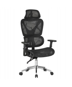 ΚΑΡΕΚΛΑ ΓΡΑΦΕΙΟΥ NOVAR HM1217.01 ΜΑΥΡO MESH--ΒΑΣΗ ΧΡΩΜΙΟΥ 51x49x129Υεκ
