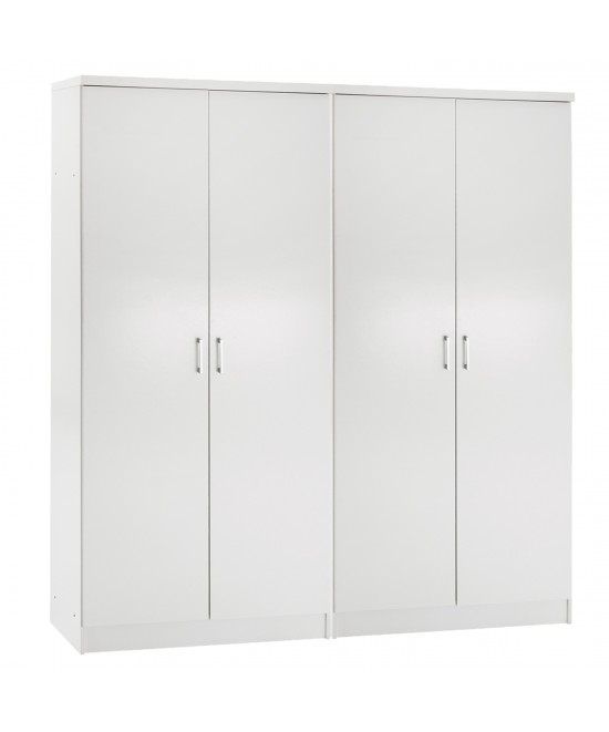 ΣΕΤ 2 ΝΤΟΥΛΑΠΕΣ 2ΦΥΛΛΕΣ JENNA HM11350.05 ΜΕΛΑΜΙΝΗ ΣΕ ΛΕΥΚΟ 160x43x181Υεκ