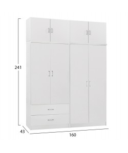 ΝΤΟΥΛΑΠΑ 4-ΦΥΛΛΗ ΜΕ ΠΑΤΑΡΙ & ΣΥΡΤΑΡΙΑ JENNA HM11355.05 ΜΕΛΑΜΙΝΗ ΣΕ ΛΕΥΚΟ 160x43x240Υεκ