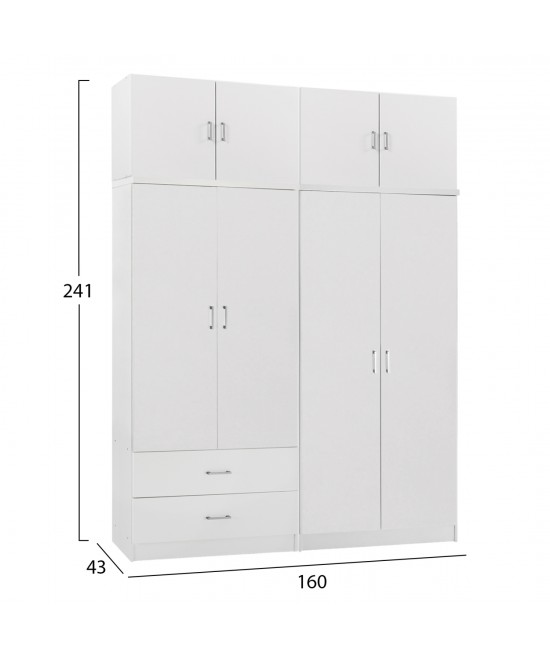 ΝΤΟΥΛΑΠΑ 4-ΦΥΛΛΗ ΜΕ ΠΑΤΑΡΙ & ΣΥΡΤΑΡΙΑ JENNA HM11355.05 ΜΕΛΑΜΙΝΗ ΣΕ ΛΕΥΚΟ 160x43x240Υεκ