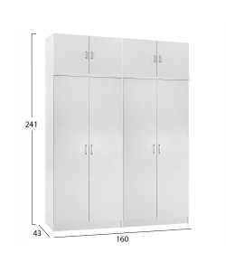 ΣΕΤ 2 ΝΤΟΥΛΑΠΕΣ 2ΦΥΛΛΕΣ ΜΕ ΠΑΤΑΡΙΑ JENNA HM11353.05 ΜΕΛΑΜΙΝΗ ΣΕ ΛΕΥΚΟ 160x43x240Υεκ