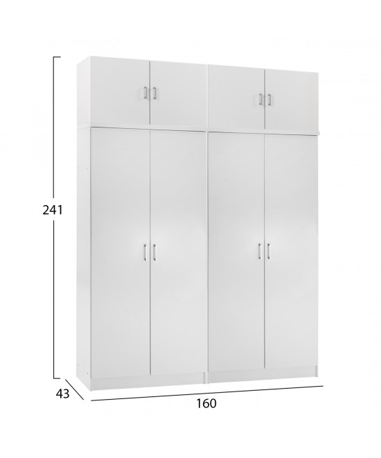 ΣΕΤ 2 ΝΤΟΥΛΑΠΕΣ 2ΦΥΛΛΕΣ ΜΕ ΠΑΤΑΡΙΑ JENNA HM11353.05 ΜΕΛΑΜΙΝΗ ΣΕ ΛΕΥΚΟ 160x43x240Υεκ