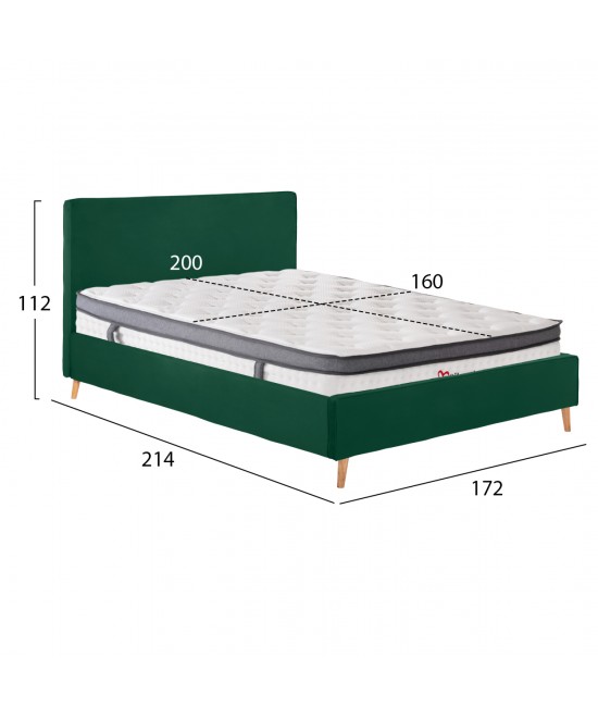 ΚΡΕΒΑΤΙ ΔΙΠΛΟ ΜΕ ΣΤΡΩΜΑ INDRA HM10810.13 ΚΥΠΑΡΙΣΣΙ ΒΕΛΟΥΔΟ--ΓΙΑ ΣΤΡΩΜΑ 160x200εκ