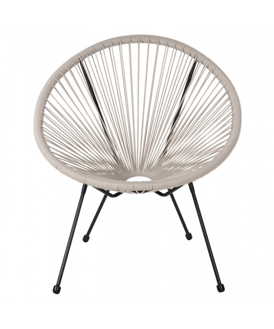 ΣΕΤ ΕΞΩΤΕΡΙΚΟΥ ΧΩΡΟΥ 3ΤΜΧ ACAPULCO HM11861.03 P.E.RATTAN ΕΚΡΟΥ-ΜΕΤΑΛΛΟ ΣΕ ΜΑΥΡΟ