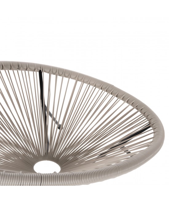 ΣΕΤ ΕΞΩΤΕΡΙΚΟΥ ΧΩΡΟΥ 3ΤΜΧ ACAPULCO HM11861.03 P.E.RATTAN ΕΚΡΟΥ-ΜΕΤΑΛΛΟ ΣΕ ΜΑΥΡΟ