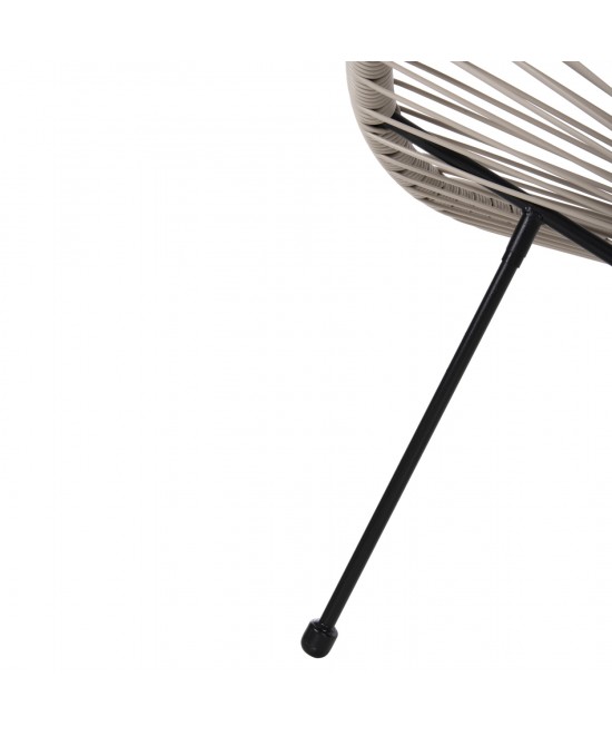 ΣΕΤ ΕΞΩΤΕΡΙΚΟΥ ΧΩΡΟΥ 3ΤΜΧ ACAPULCO HM11861.03 P.E.RATTAN ΕΚΡΟΥ-ΜΕΤΑΛΛΟ ΣΕ ΜΑΥΡΟ