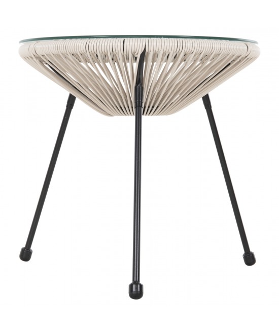 ΣΕΤ ΕΞΩΤΕΡΙΚΟΥ ΧΩΡΟΥ 3ΤΜΧ ACAPULCO HM11861.03 P.E.RATTAN ΕΚΡΟΥ-ΜΕΤΑΛΛΟ ΣΕ ΜΑΥΡΟ