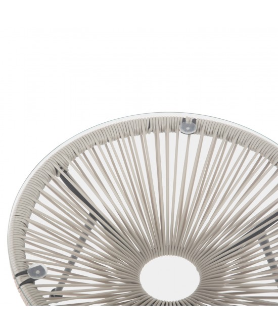 ΣΕΤ ΕΞΩΤΕΡΙΚΟΥ ΧΩΡΟΥ 3ΤΜΧ ACAPULCO HM11861.03 P.E.RATTAN ΕΚΡΟΥ-ΜΕΤΑΛΛΟ ΣΕ ΜΑΥΡΟ