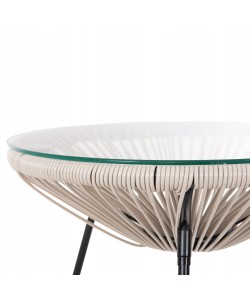 ΣΕΤ ΕΞΩΤΕΡΙΚΟΥ ΧΩΡΟΥ 3ΤΜΧ ACAPULCO HM11861.03 P.E.RATTAN ΕΚΡΟΥ-ΜΕΤΑΛΛΟ ΣΕ ΜΑΥΡΟ