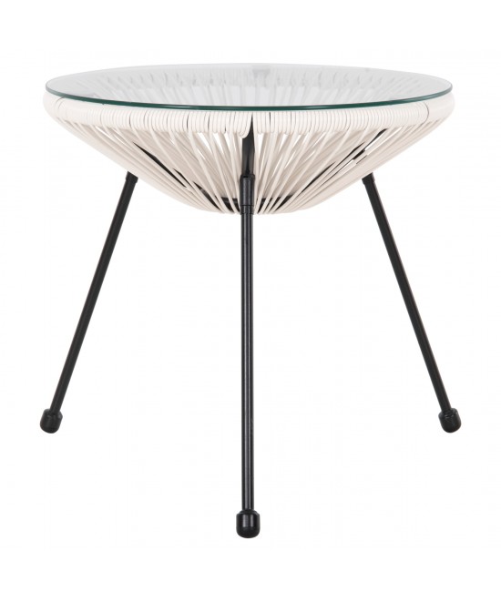 ΣΕΤ ΕΞΩΤΕΡΙΚΟΥ ΧΩΡΟΥ 3ΤΜΧ ACAPULCO HM11861.12 P.E.RATTAN ΛΕΥΚΟ-ΜΕΤΑΛΛΟ ΣΕ ΜΑΥΡΟ