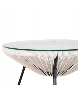ΣΕΤ ΕΞΩΤΕΡΙΚΟΥ ΧΩΡΟΥ 3ΤΜΧ ACAPULCO HM11861.12 P.E.RATTAN ΛΕΥΚΟ-ΜΕΤΑΛΛΟ ΣΕ ΜΑΥΡΟ