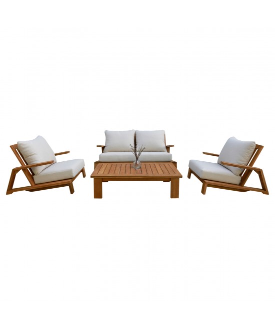 ΣΕΤ ΣΑΛΟΝΙ LOUNGE 4ΤΜΧ MIREX HM6521 ΞΥΛΟ ΑΚΑΚΙΑΣ--ΠΟΛΥΕΣΤΕΡΙΚΑ ΜΑΞΙΛΑΡΙΑ ΕΚΡΟΥ