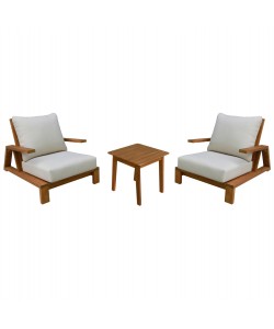 LOUNGE ΣΕΤ MIREX HM10893 ΤΡΑΠΕΖΑΚΙ & 2 ΠΟΛΥΘΡΟΝΕΣ--ΞΥΛΟ ΑΚΑΚΙΑΣ--ΕΚΡΟΥ ΜΑΞΙΛΑΡΙΑ