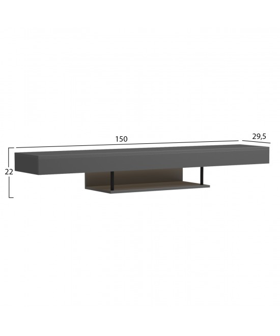 ΕΠΙΠΛΟ ΤΗΛΕΟΡΑΣΗΣ ΤΟΙΧΟΥ ME LED SAVOR HM18381.05 ΜΕΛΑΜΙΝΗ ΣΕ ΓΚΡΙ 150x29,5x22Υεκ ΕΠΙΠΛΟ ΤΗΛΕΟΡΑΣΗΣ ΤΟΙΧΟΥ ME LED SAVOR HM18381.05 ΜΕΛΑΜΙΝΗ ΣΕ ΓΚΡΙ 150x29,5x22Υεκ