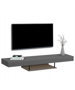 ΕΠΙΠΛΟ ΤΗΛΕΟΡΑΣΗΣ ΤΟΙΧΟΥ ME LED SAVOR HM18381.05 ΜΕΛΑΜΙΝΗ ΣΕ ΓΚΡΙ 150x29,5x22Υεκ