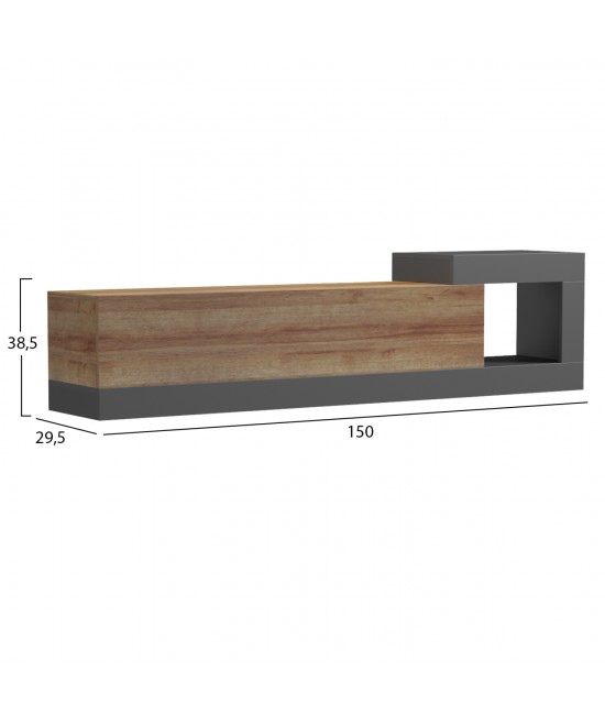 ΕΠΙΠΛΟ ΤΗΛΕΟΡΑΣΗΣ ΤΟΙΧΟΥ ESSENZA HM18372.13 ΜΕΛΑΜΙΝΗ OAK/ΓΚΡΙ 150x29.6x38.6Υεκ. ΕΠΙΠΛΟ ΤΗΛΕΟΡΑΣΗΣ ΤΟΙΧΟΥ ESSENZA HM18372.13 ΜΕΛΑΜΙΝΗ OAK/ΓΚΡΙ 150x29.6x38.6Υεκ.