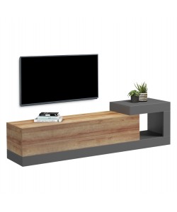 ΕΠΙΠΛΟ ΤΗΛΕΟΡΑΣΗΣ ΤΟΙΧΟΥ ESSENZA HM18372.13 ΜΕΛΑΜΙΝΗ OAK/ΓΚΡΙ 150x29.6x38.6Υεκ.
