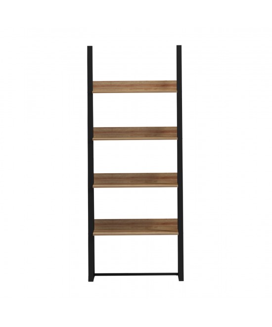 ΡΑΦΙΕΡΑ IZABEL HM18376.01 ΜΕΤΑΛΛΟ--ΜΕΛΑΜΙΝΗ ΣΕ OAK 75x36x185Υεκ.