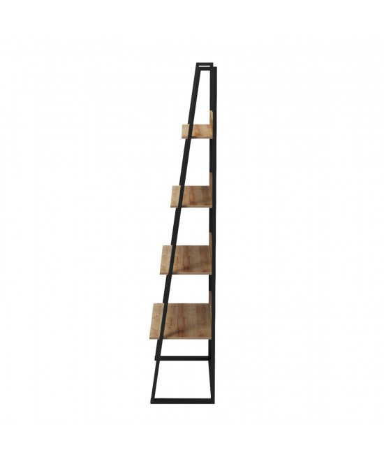 ΡΑΦΙΕΡΑ IZABEL HM18376.01 ΜΕΤΑΛΛΟ--ΜΕΛΑΜΙΝΗ ΣΕ OAK 75x36x185Υεκ.