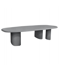 ΤΡΑΠΕΖΙ ΤΡΑΠΕΖΑΡΙΑΣ FIBER CEMENT ΟΒΑΛ GLEN HM6598.01 ΓΚΡΙ 260x95x75Υεκ
