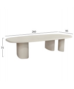 ΤΡΑΠΕΖΙ ΤΡΑΠΕΖΑΡΙΑΣ FIBER CEMENT ΟΒΑΛ GLEN HM6598.02 ΜΠΕΖ 260x95x75Υεκ