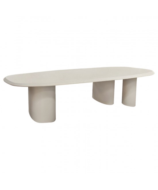 ΤΡΑΠΕΖΙ ΤΡΑΠΕΖΑΡΙΑΣ FIBER CEMENT ΟΒΑΛ GLEN HM6598.02 ΜΠΕΖ 260x95x75Υεκ