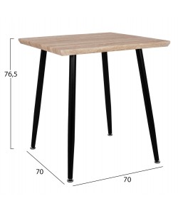 ΣΕΤ ΤΡΑΠΕΖΑΡΙΑΣ 3ΤΜΧ PALOMA HM21380.02 ΤΕΤΡΑΓΩΝΟ ΤΡΑΠΕΖΙ & 2 ΚΑΡΕΚΛΕΣ ΣΕ ΜΑΥΡΟ