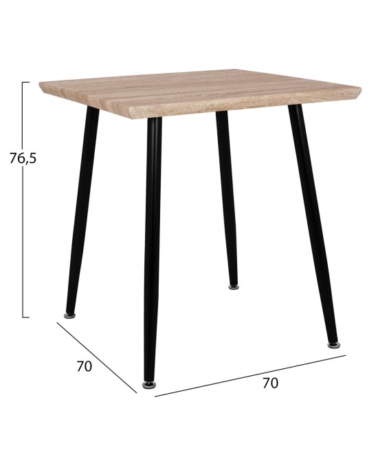 ΣΕΤ ΤΡΑΠΕΖΑΡΙΑΣ 3ΤΜΧ PALOMA HM21380.02 ΤΕΤΡΑΓΩΝΟ ΤΡΑΠΕΖΙ & 2 ΚΑΡΕΚΛΕΣ ΣΕ ΜΑΥΡΟ