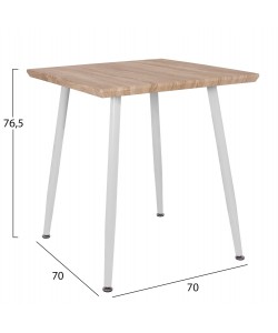 ΣΕΤ ΤΡΑΠΕΖΑΡΙΑΣ 3ΤΜΧ PALOMA HM21380.01 ΤΕΤΡΑΓΩΝΟ ΤΡΑΠΕΖΙ & 2 ΚΑΡΕΚΛΕΣ ΣΕ ΛΕΥΚΟ