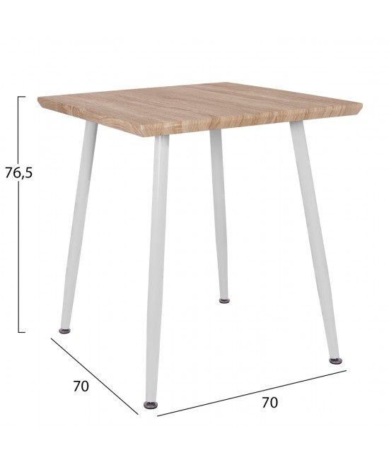ΣΕΤ ΤΡΑΠΕΖΑΡΙΑΣ 3ΤΜΧ PALOMA HM21380.01 ΤΕΤΡΑΓΩΝΟ ΤΡΑΠΕΖΙ & 2 ΚΑΡΕΚΛΕΣ ΣΕ ΛΕΥΚΟ