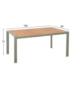 ΤΡΑΠΕΖΙ ΕΞΩΤ.ΧΩΡΟΥ GOYA HM6059.07 ΑΛΟΥΜΙΝΙΟ ΣE OLIVE GREEN & POLYWOOD 160X80Χ75Υεκ.