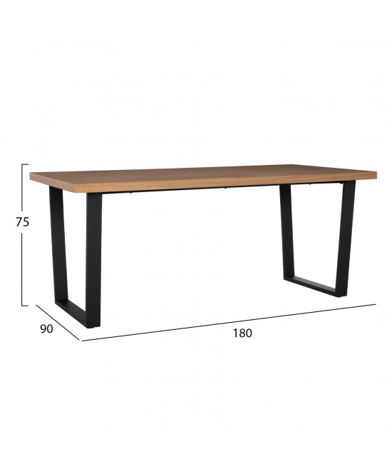 ΣΕΤ ΤΡΑΠΕΖΑΡΙΑΣ 7ΤΜΧ ASTORIA HM10933.02 MDF TOP--ΥΦΑΣΜΑ ΜΠΕΖ/ΚΑΦΕ & ΜΕΤΑΛΛΟ ΜΑΥΡΟ