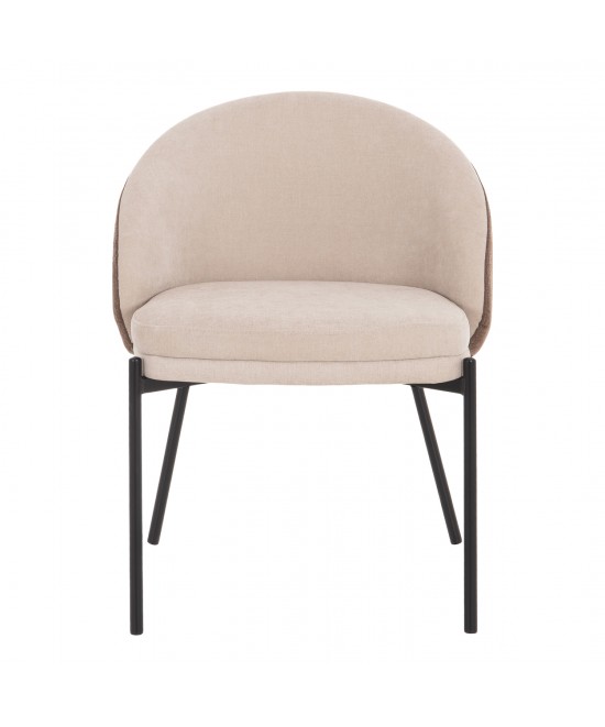 ΣΕΤ ΤΡΑΠΕΖΑΡΙΑΣ 7ΤΜΧ ASTORIA HM10933.02 MDF TOP--ΥΦΑΣΜΑ ΜΠΕΖ/ΚΑΦΕ & ΜΕΤΑΛΛΟ ΜΑΥΡΟ