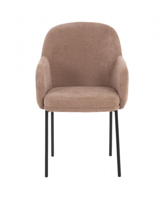 ΣΕΤ ΤΡΑΠΕΖΑΡΙΑΣ 7ΤΜΧ MANIDO HM10949.03 MDF TOP--ΥΦΑΣΜΑ TAUPE & ΜΕΤΑΛΛΟ ΜΑΥΡΟ